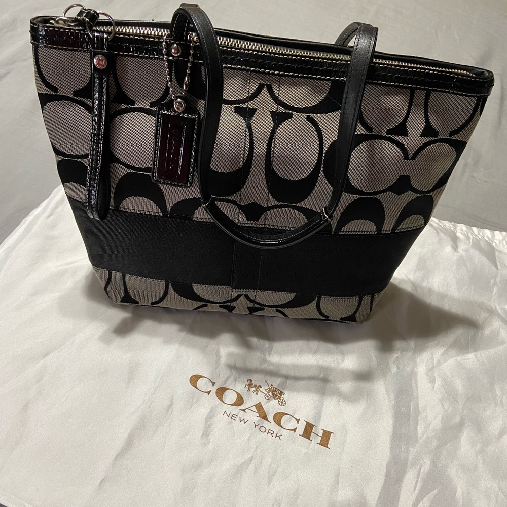 Coach Signature tote canvas handbag
